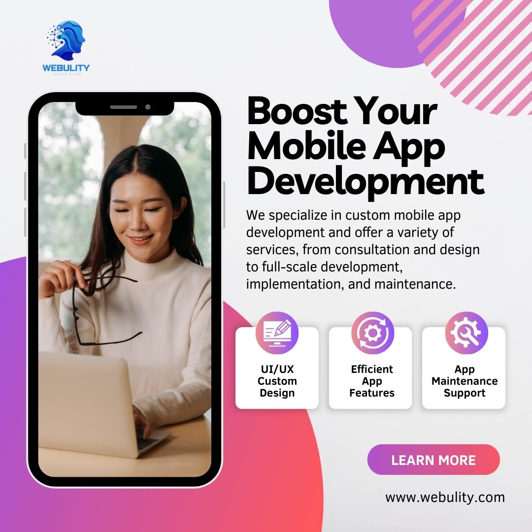 Purple and Pink Modern Gradient Mobile App Development Instagram Post